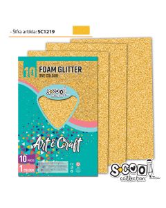 S-COOL Eva pena gliter zlatna, set 1/10 sc1219 - NS28549