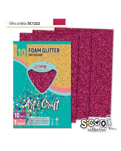S-COOL Eva pena gliter rubin crvena, set 1/10 sc1222 - NS28552