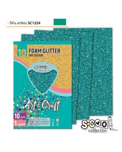S-COOL Eva pena gliter zelena, set 1/10 sc1224 - NS28554