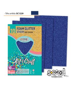 S-COOL Eva pena gliter samolepiva plava, set 1/10 sc1229 - NS28559