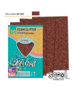 S-COOL Eva pena gliter samolepiva braon, set 1/10 sc1237 - NS28567