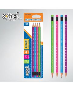 S-COOL Grafitna olovka Stars, set 1/4 sc1286 - NS28829