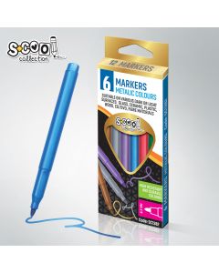 S-COOL Tekst marker Metalik, set 1/6 sc1382 - NS28891