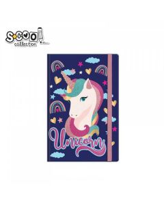 S-COOL Sveska Unicorn dark blue, premium tvrdi povez, A6 linije SC1813 - NS30604