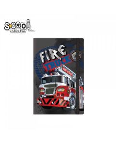 S-COOL Sveska Fire truck, premium tvrdi povez, A6 linije SC1816 - NS30608