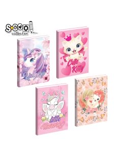 S-COOL Sveska tvrdi povez Premium A4 80 listova dikto Girls collection SC2378 - SC2378