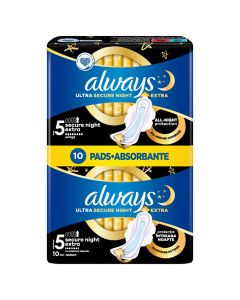 ALWAYS Higijenski ulošci Ultra Secure Night Extra, 5, 10 kom