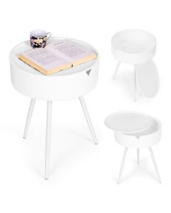 MODERNHOME Okrugli stočić sa uklonivim poklopcem - CT3022 WHITE