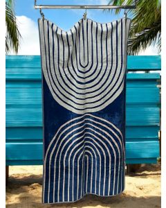 VIKTORIJA Plažni Peškir Deep Blue – 100% Pamuk, 100 x 170 cm - VLK000680-d.b