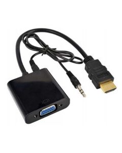 E-GREEN Adapter HDMI (M) - VGA D-sub (F) + Audio kabl 3.5mm (M/M) crni - OST03388