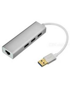 FAST ASIA USB 3.0 - HUB 3port + RJ45 (ž) siva - OST03523