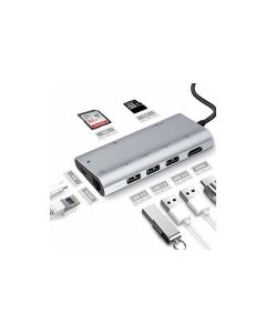 FAST ASIA Adapter-konvertor TIP C na 3xUSB3.0+HDMI 4K+2xSD/MICRO+RJ45+TIP C - OST04260