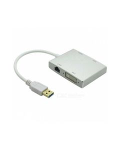 FAST ASIA Adapter-konvertor USB 3.0 na HDMI + VGA+DVI + RJ45 - OST04363