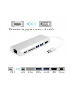 FAST ASIA Adapter TIP C na HDMI + 2xUSB 3.0 + SD+ TIP C + RJ45 - OST04364