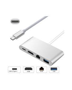 E-GREEN Adapter Type-C na HDMI + USB 3.0 + Type-C + RJ45 - OST04965