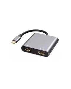 E-GREEN Adapter USB 3.1 tip C (M) - 2 x HDMI