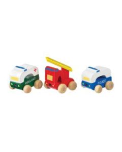 Orange tree toys -  Drveni set vozalica - 3 hitna vozila - OTT07244