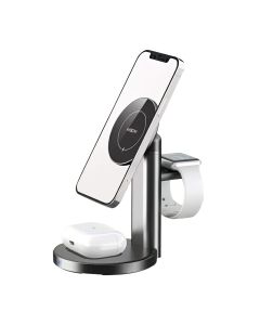 MOXOM punjač bežični magnetni 3in1 za iphone i Apple smart watch, MX-HC119, crna - P1029