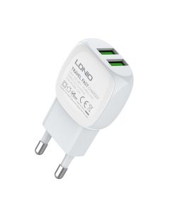 LDNIO Kućni punjač A2218 2xUSB 2.4A Type-C, bela - P1123