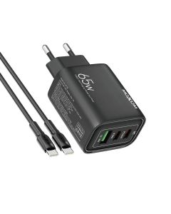 MOXOM Kućni punjač MX-HC158 QC3.0 65W Type-C na Type-C, crna - P1132