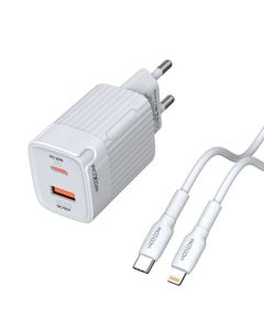 MOXOM Kućni punjač MX-HC129 20W Type-C na Type-C, bela - P1134