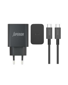 SUPERIOR Kućni punjač SU-4500 45W Type C na Type C 5A, crna