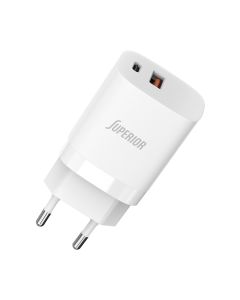 COMICELL SUPERIOR Punjač CO-3002ACL Fast PD Type C + USB 33W 3A, bela - P1208