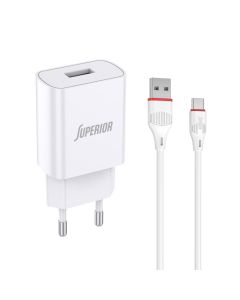SUPERIOR Kućni punjač SU-P100 10.5W 2.1A Type C, bela - P1214