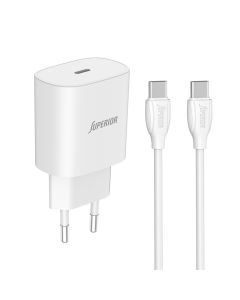 SUPERIOR Kućni punjač CO-DC24 Fast PD 25W 3A Type C na Type C, bela - P1240