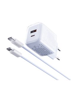 MOXOM Kućni punjač MX-HC206 18W FAST Type C na Type C, plava - P1259