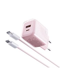 MOXOM Kućni punjač MX-HC206 18W FAST Type C na Type C, roza - P1260