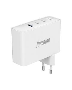 SUPERIOR Punjač SU-10001ACCC 100W 5A GaN Fast PD + USB, bela