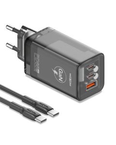 Kućni punjač MOXOM LX-HC824 60W PD Type C na Type C crni