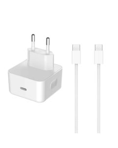Kućni punjač za iPhone 17/AIR/17 Pro/17 Pro Max Type C na Type C 40W HQ belo
