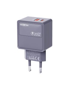 Kuciste punjaca MOXOM MX-HC286 Type C + USB 20W sivi