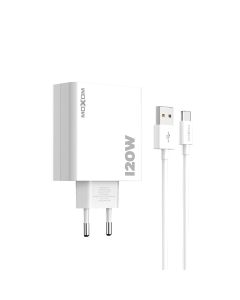 Kucni punjac Moxom MX-HC246 120W 6A Type C beli