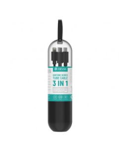 DEVIA Kabl USB Kintone Tube Cable 3u1 2A 1.2M, crna - 255-1-1-1