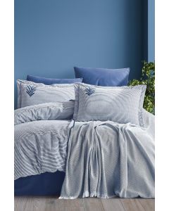 VIKTORIJA Prekrivač + Set posteljine Palma plava boja - VLK000456-talliaplav