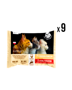 PET REPUBLIC Vlažna hrana za mačke Piletina 9X 4x100g,36 kesica