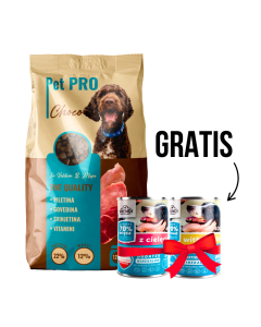 PET PRO Suva hrana za pse Choco 12kg + Gratis 2 x FRENDI Konzerva 400g - 3360158