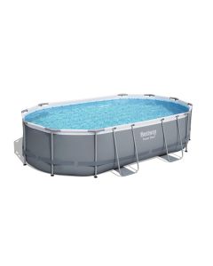 BESTWAY Bazen za metalnim okvirom, merdevinama i filter pumpom 488x305x107cm Power Steel Oval - 2432-1-1