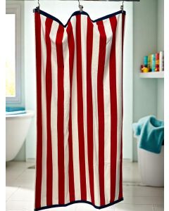 VIKTORIJA Plažni peškir „Red Stripes“ – 174x102 cm | 100% Pamuk - VLK000680-redstripes