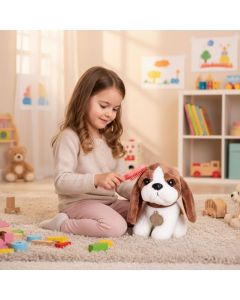 ECO TOYS Plišana igračka za decu, štene beogle, torba + četka za negu