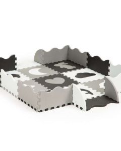 ECO TOYS Podne puzzle sa ogradom Grey&White, 25 delova - ECOEVA007