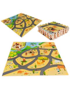 ECO TOYS Podne puzzle 93x93cm Safari, 9 delova - ECOEVA009