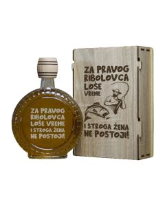 INFINITY DEKOR Poklon set za ribolovce - Za pravog ribolovca, sa 2 čašice (rakija nije uključena) - 2089