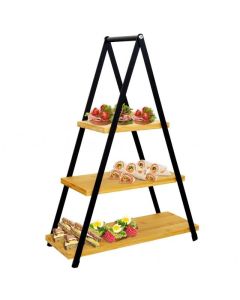 VILDE Trospratni stalak za serviranje od bambusa 38×16.5×53 cm
