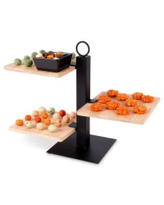 VILDE Trospratni stalak za torte od bambusa sa činijom 32×32×26.5cm