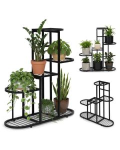 MODERNHOME Polica za cveće 5 nivoa crna