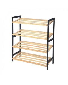 BOLZZ Polica za obucu 4 nivoa bamboo bela